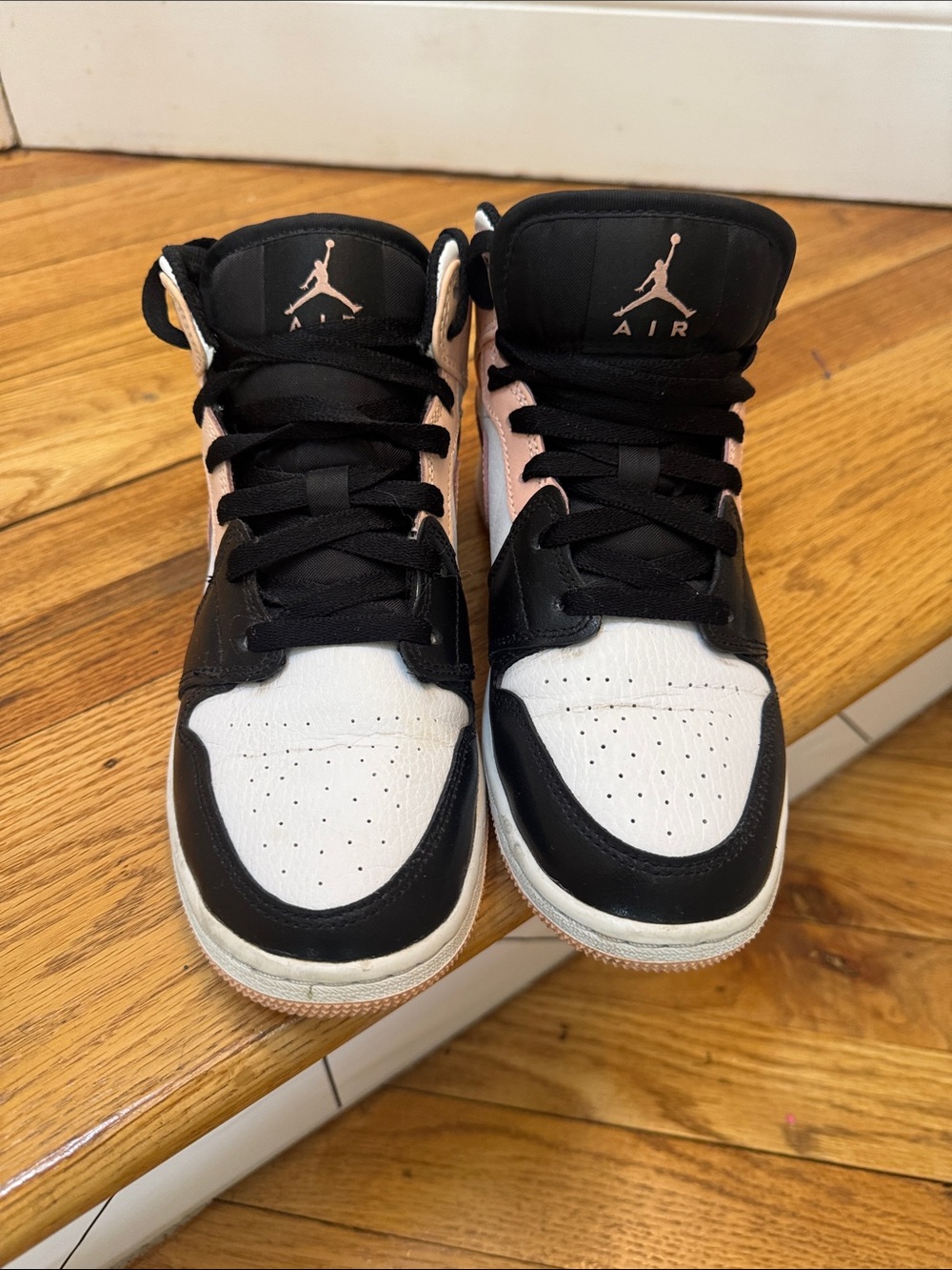 Jordan Kids High-Top Sneakers in Black, White & Pink
